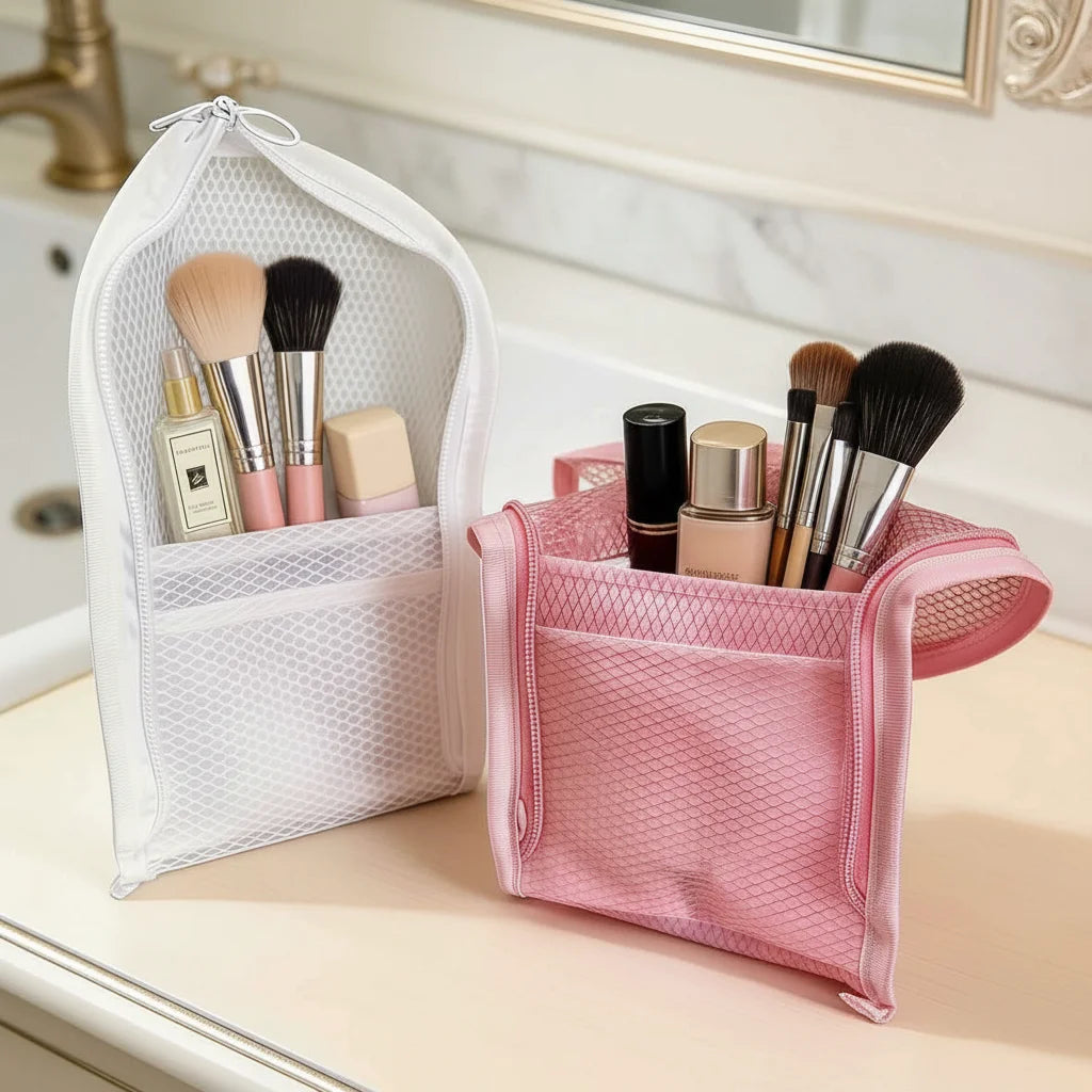 EVA Mesh Travel Toiletry Bag Stand‑up Cosmetic Organizer Bag Portable