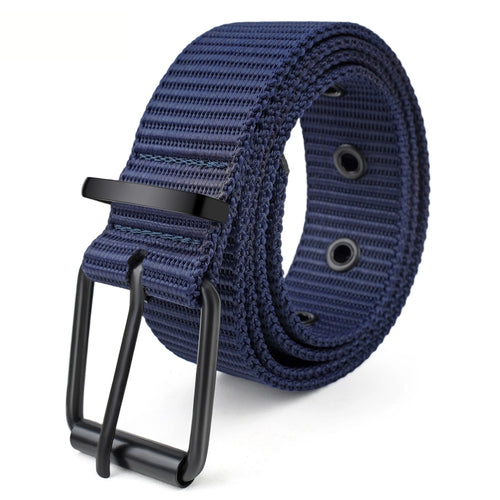 Men's Fashion Porous Pin Buckle Canvas Belt Versatile Student Youth
