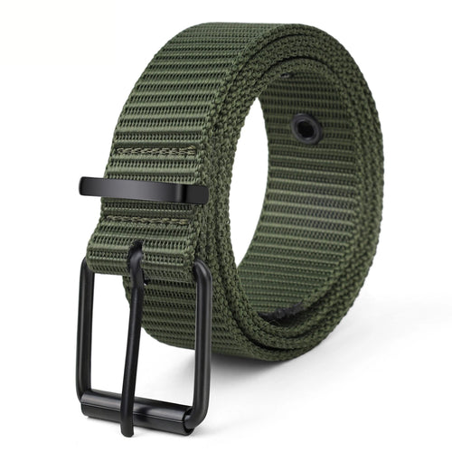 Men's Fashion Porous Pin Buckle Canvas Belt Versatile Student Youth
