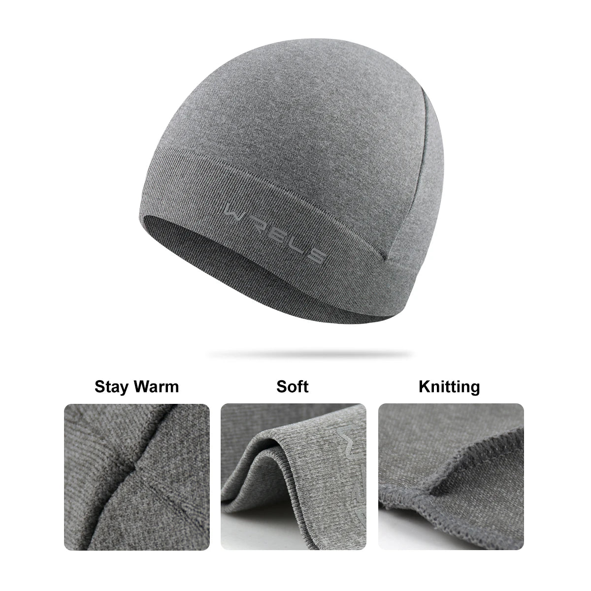 WRELS Winter Beanie Hat Windproof Warm Knitted Sweat-Wicking Cycling