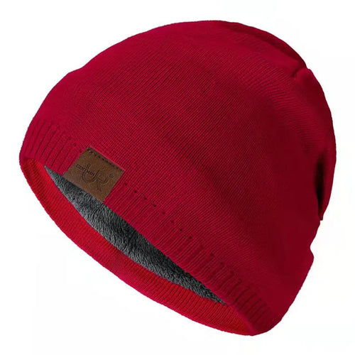 Unisex URGENTMAN Labal Winter Hats Solid Color Knitted Hats For Men