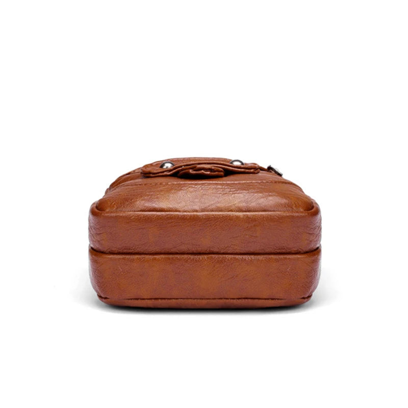 Multi-Functional Soft PU Leather Small Shoulder Bag For Women Vintage