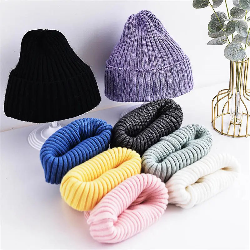 Autumn Winter Baby Hats for Newborn Boys Crochet Bonnet Toddler Girl