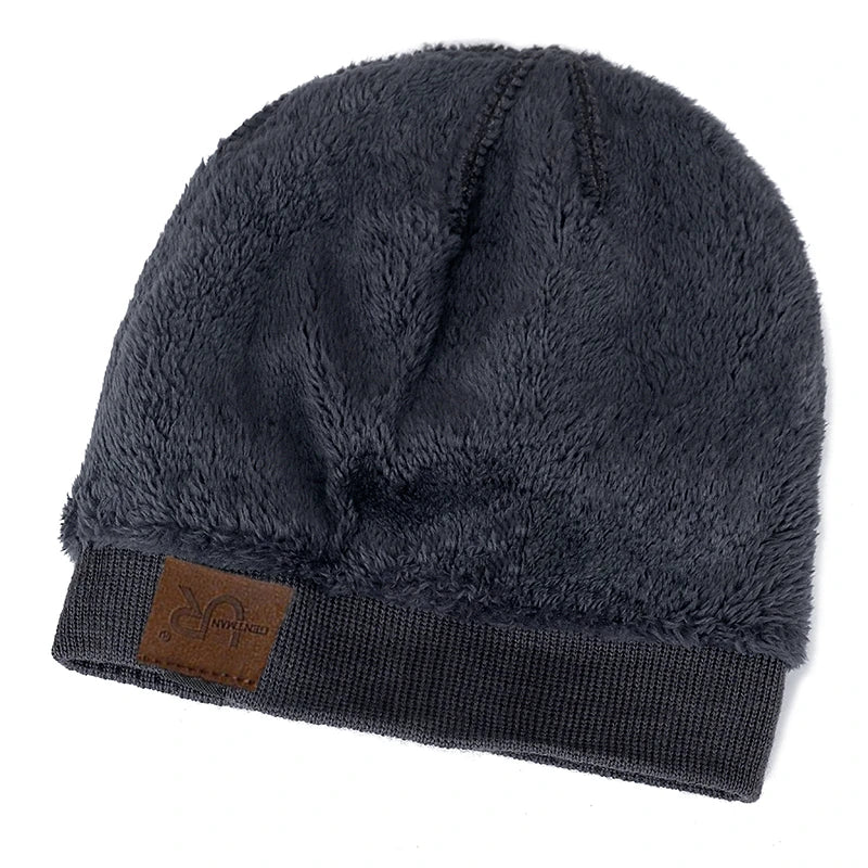 Unisex URGENTMAN Labal Winter Hats Solid Color Knitted Hats For Men