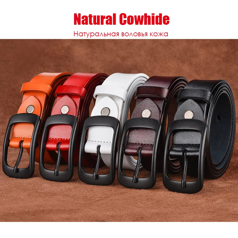 VATLTY Stylish Leather Belt for Women Matte Alloy Buckle Natural