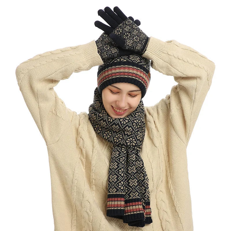 Maikun New Fashion Men's Winter Warm Three-Piece Simple Style Knitted