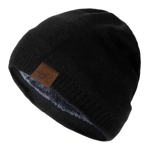 Unisex URGENTMAN Labal Winter Hats Solid Color Knitted Hats For Men
