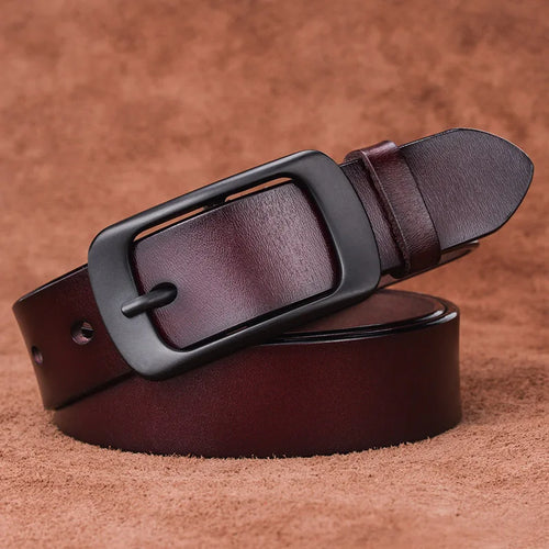 VATLTY Stylish Leather Belt for Women Matte Alloy Buckle Natural