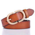 VATLTY Official Authentic Woman Leather Belt Golden Alloy Buckle