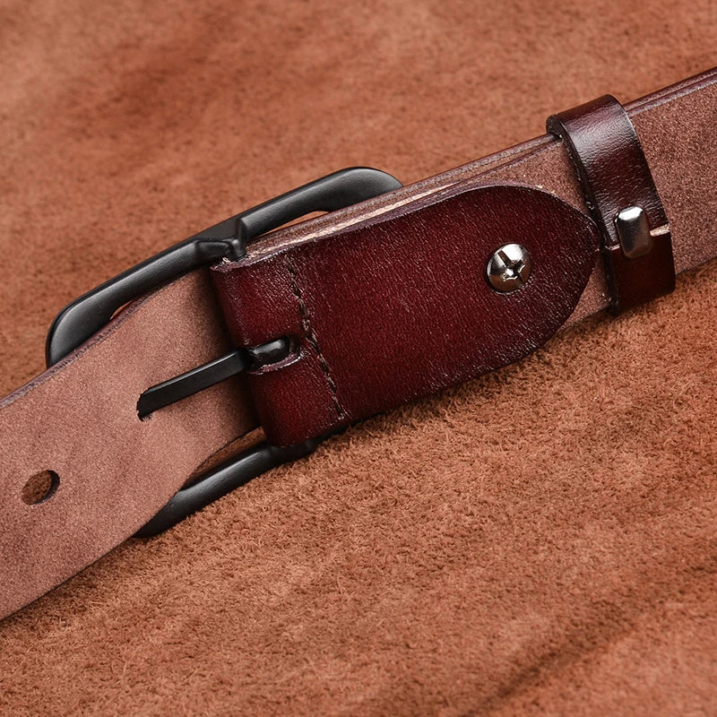 VATLTY Stylish Leather Belt for Women Matte Alloy Buckle Natural