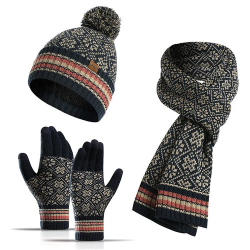 Maikun New Fashion Men's Winter Warm Three-Piece Simple Style Knitted