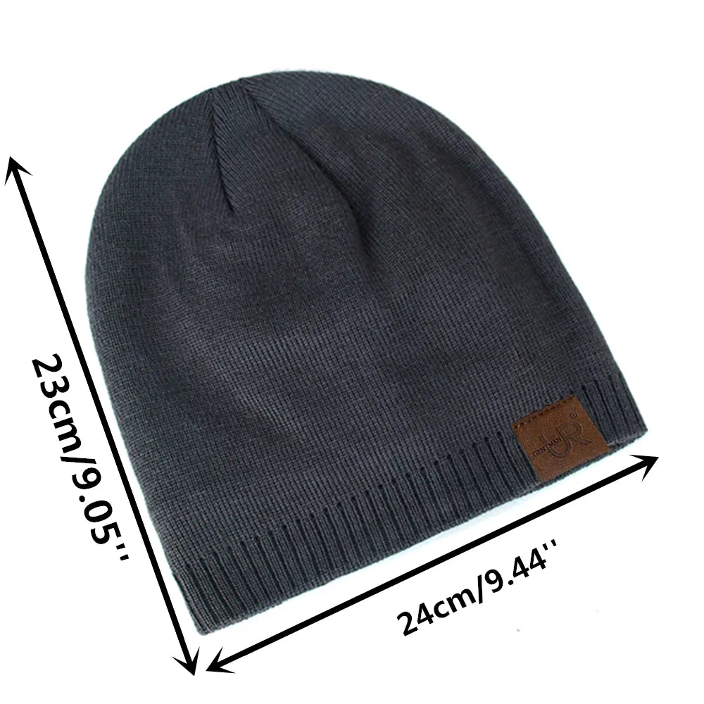 Unisex URGENTMAN Labal Winter Hats Solid Color Knitted Hats For Men