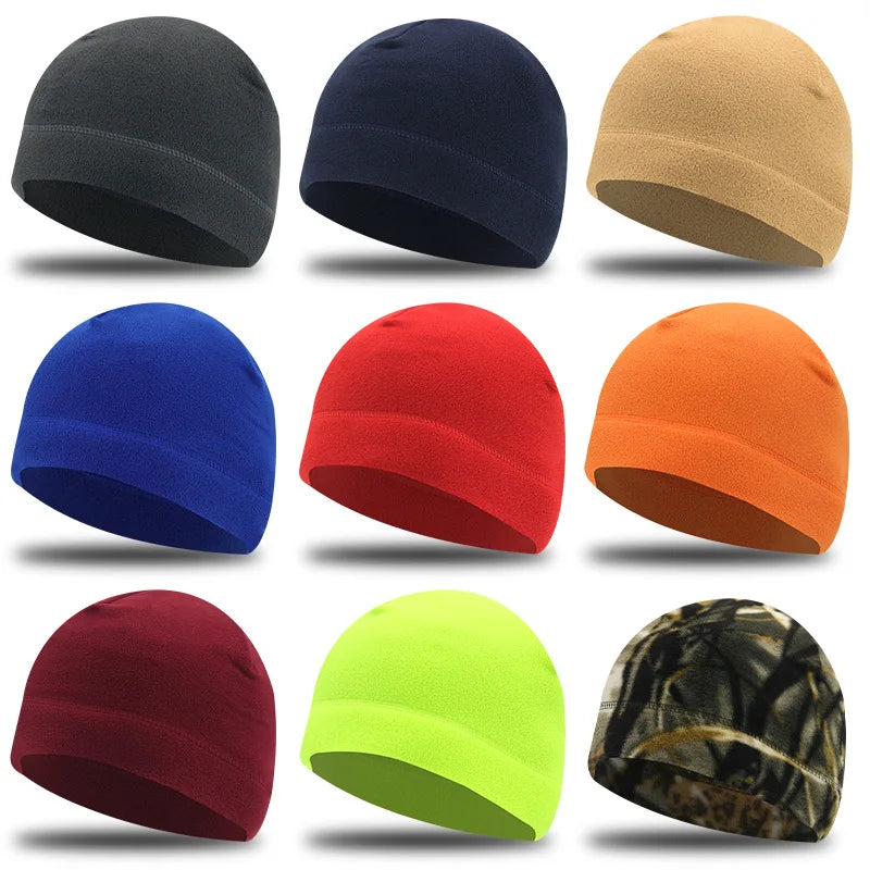 Windproof Women Men Polar Fleece Warm Beanie Hat Cap Male Lady Autumn