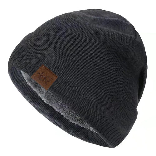 Unisex URGENTMAN Labal Winter Hats Solid Color Knitted Hats For Men