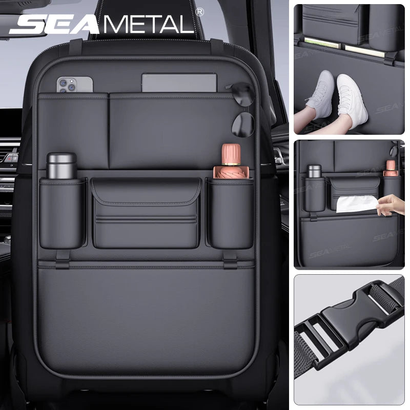 SEAMETAL 6-Pocket Car Seat Back Storage Bag Wear-Resistant Car