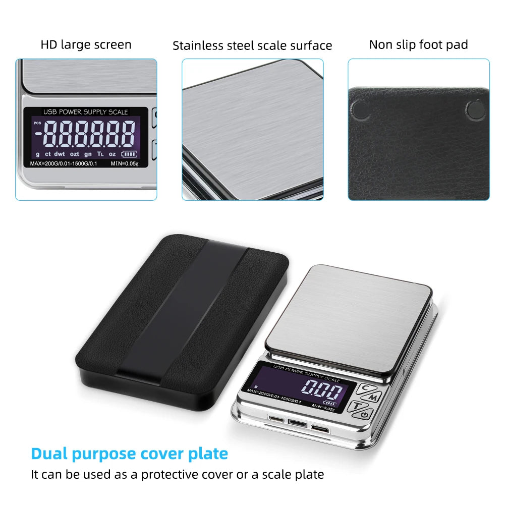 Digital Jewelry Scale High Precision 200g/1000gx0.01g Accuracy Smart
