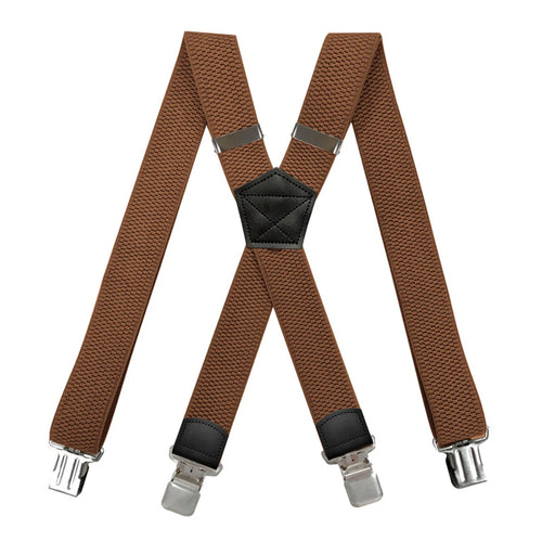 Heavy Duty Suspenders for Men Work Outdoor 3.8cm X-Back 4 Strong Clips