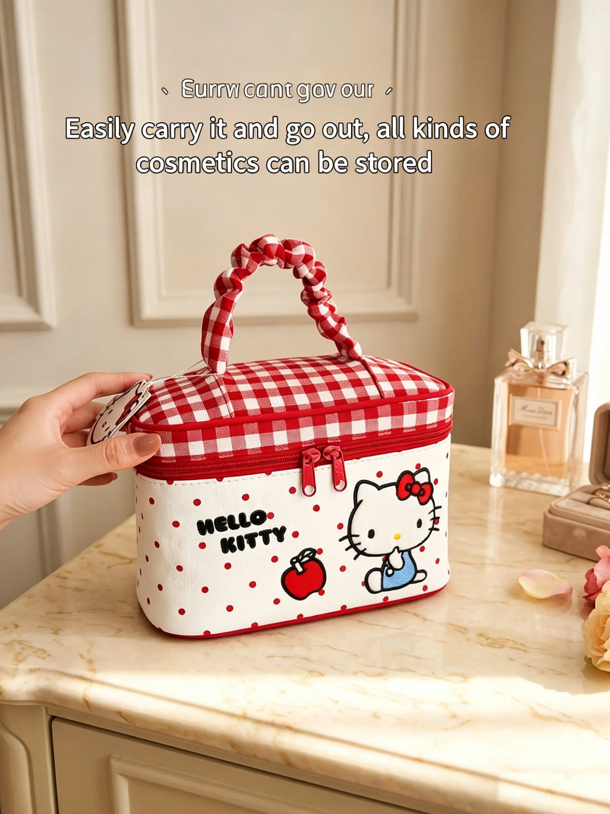 Hello Kitty Cosmetic Bag Large Capacity Travel Makeup Organizer with
