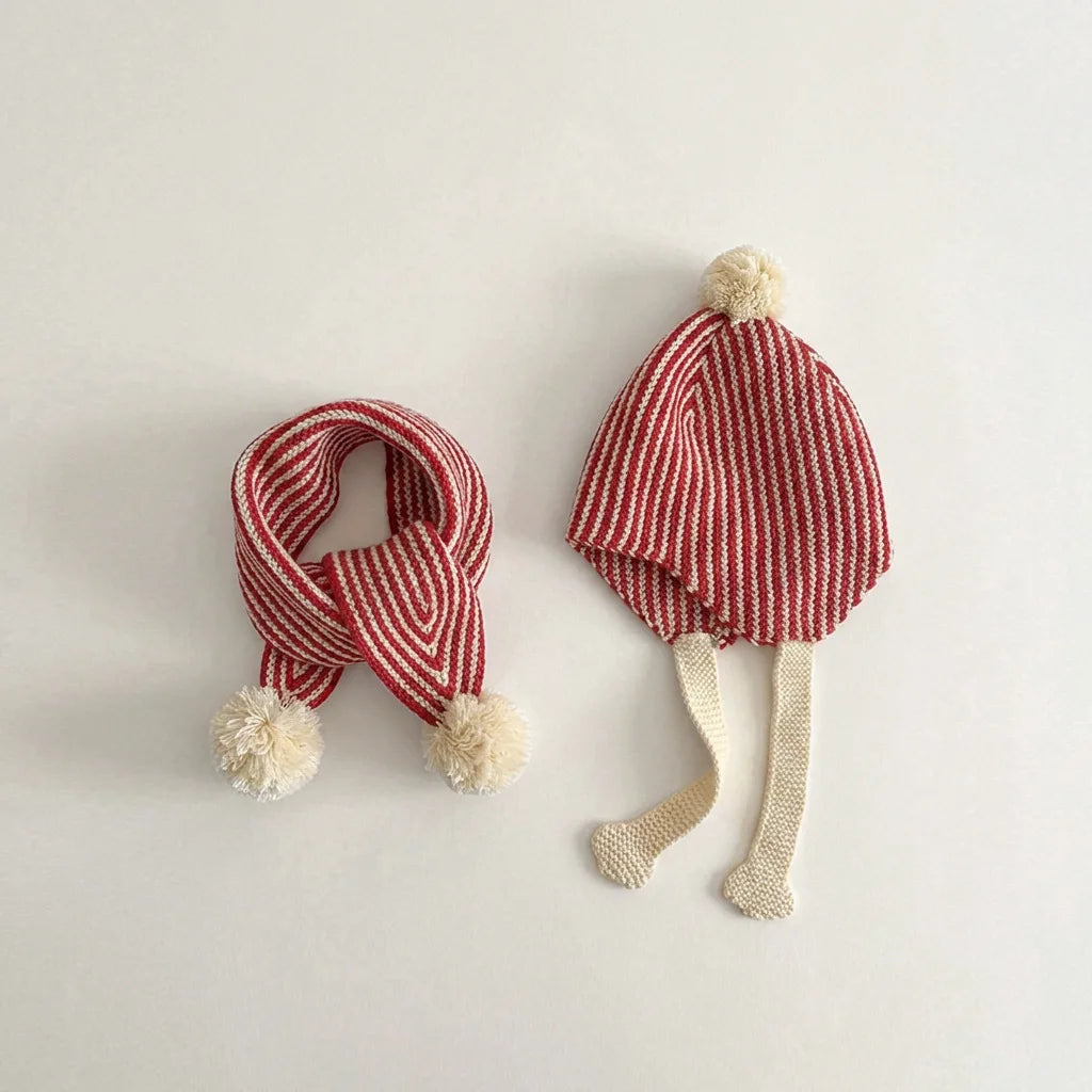 MILANCEL Children's Hat and Scarf Set 2-6T Winter Warm Kids' Scarves