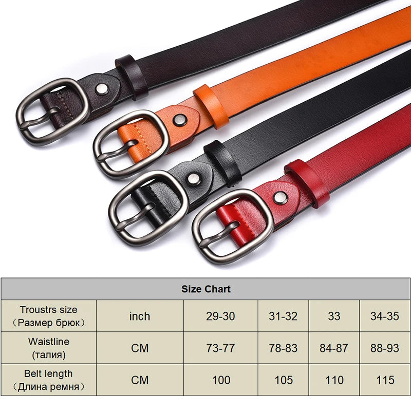 VATLTY 95cm-115cm Women's Leather Belt 2.8cm Natural Cowhide Trousers