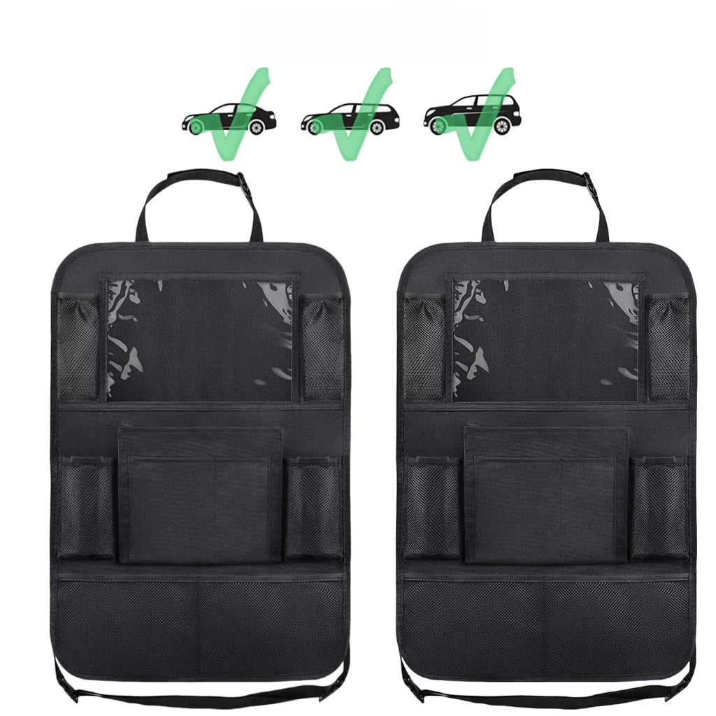 Car Seat Back Organizer 10 Storage Pockets with Touch Screen Tablet