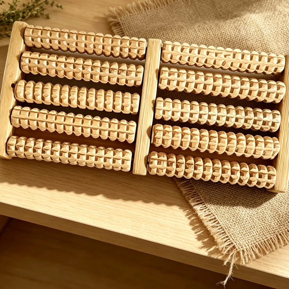 Wooden Foot Massage Roller Beech Wood Massager for Home Use Simple