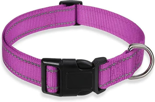 Reflective Dog Collar Strap with Adjustable Safety Nylon Pet Collar