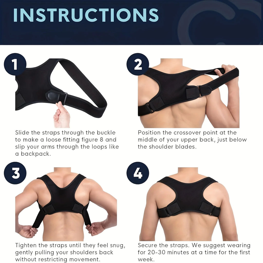 Adjustable Posture Corrector Back Support Belt- Breathable, Non-Slip,