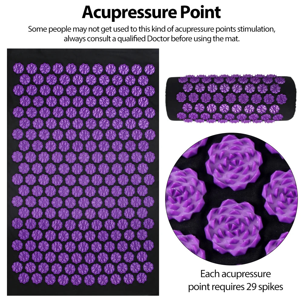 Acupressure Yoga Mat Kuznetsov's Applicator Cushion Sensi Massage Body
