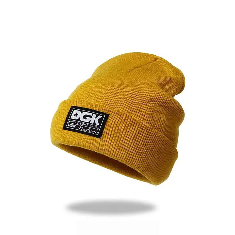 Knitted hat trendy letter pullover cap for men and women, outdoor warm