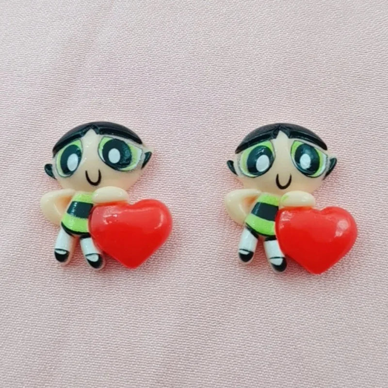 10pcs Cartoon Cute Girl Resin Accessories Jewelry DIY Phone Case