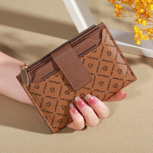 Vintage Solid Color Short Wallet, Portable Bifold Coin Purse, Women's