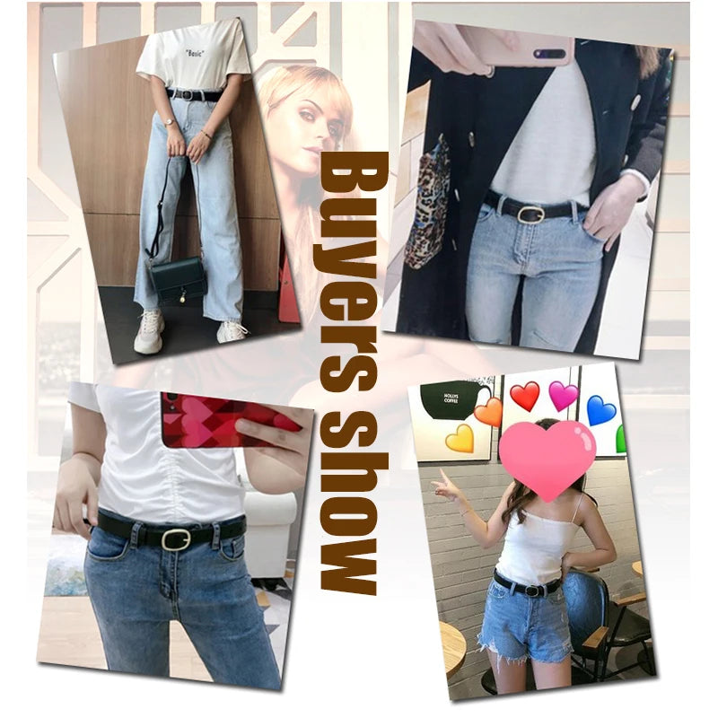 VATLTY 95cm-115cm Women's Leather Belt 2.8cm Natural Cowhide Trousers