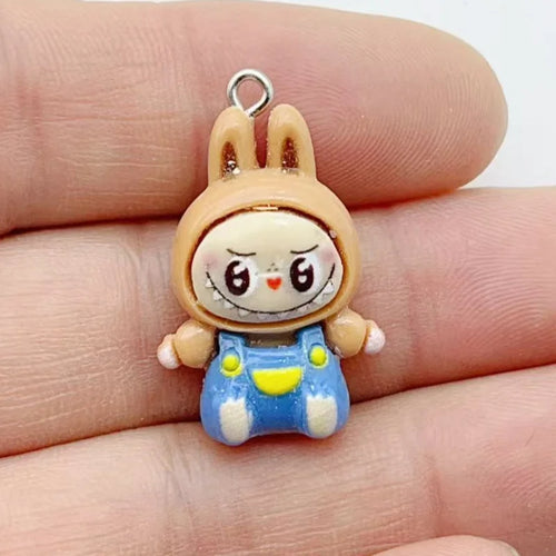 10Pcs Kawaii Rabbit Strawberry House Resin Charms Lovely Cartoon