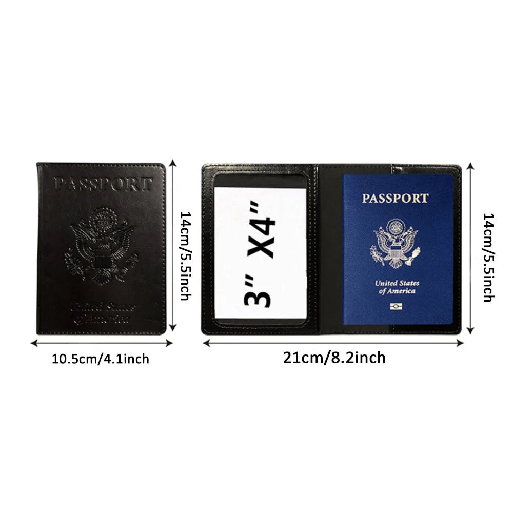 Travel Documents Holder Cover Wallet Travel Essentials RFID Blocking Leather