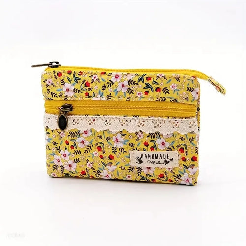 Fashion Fresh Floral Coin Bag Multifunctional Cards Holder Prints