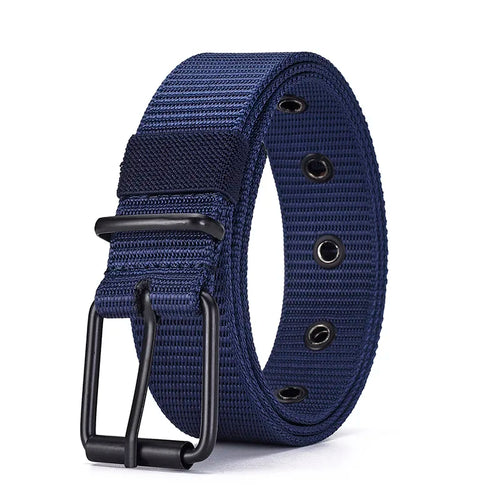Men's and Women's Nylon Belt Porous Canvas Pin Buckle Outdoor Belt
