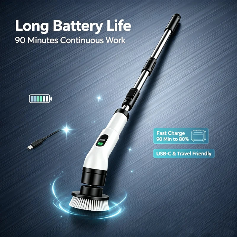 Household Cordless Spin Scrubber Multipurpose Cleaning Brush  Kitchen