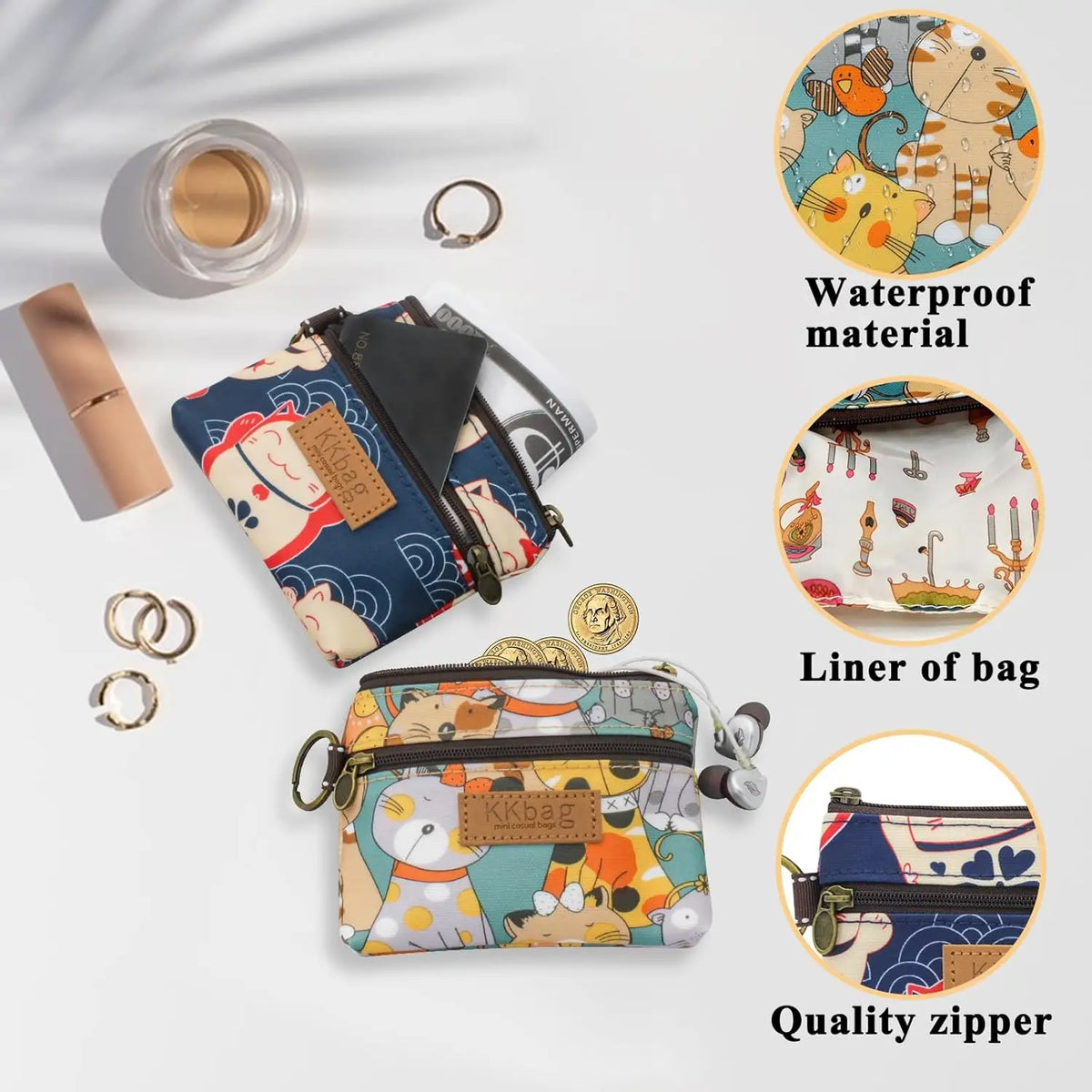 Cute Animals Wallet Zipper Purse Cartoon Small Coin Purse Lightweight