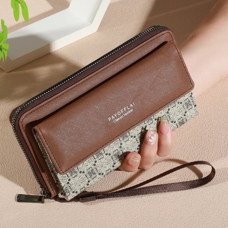 1pc Classic unisex Faux Leather Wallet, Double Layer with Snap Closure,