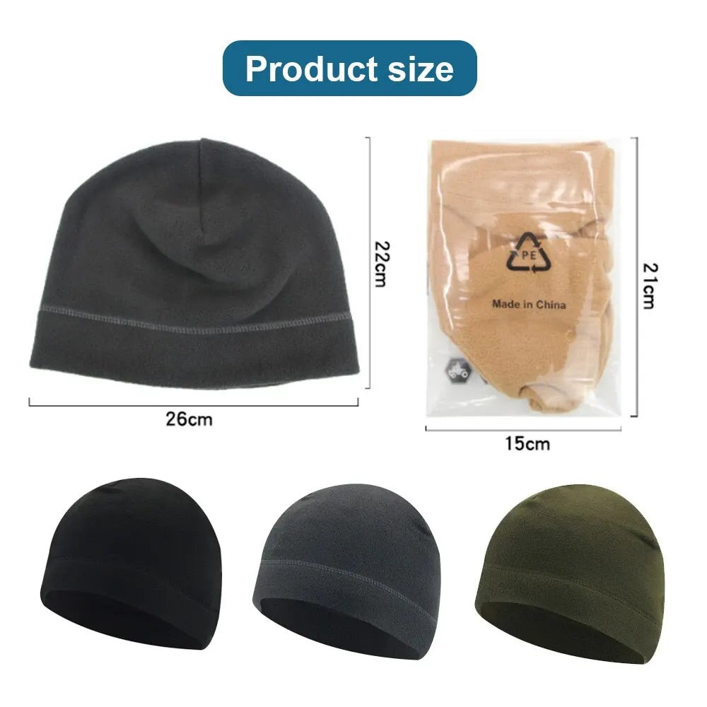 1PC Warm Winter Skull Cap Soft Polar Fleece Hat Thick Windproof Cap