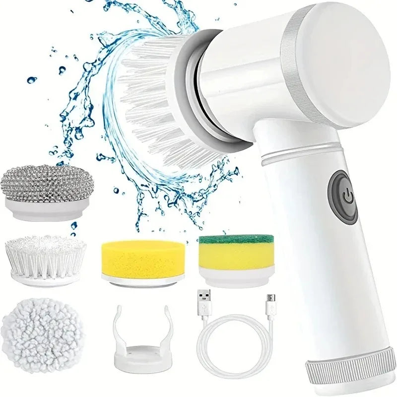 5-in-1 Electric Spin Scrubber Cleaning Brush for Bathroom Tile Bathtub