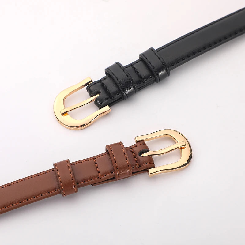 New Fashion Women's Thin Waist Soft Belt With Jeans Wide-leg Trousers
