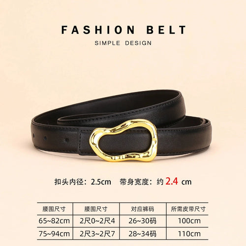 Genuine Leather Belt for Women; Fashionable Accessory for Versatile