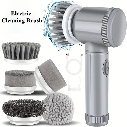 5-in-1 Electric Spin Scrubber Cleaning Brush for Bathroom Tile Bathtub