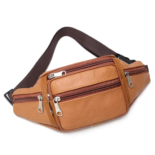 Men's Waist Pack PU Leather Bag Waist  Bag Male Artificial Leather