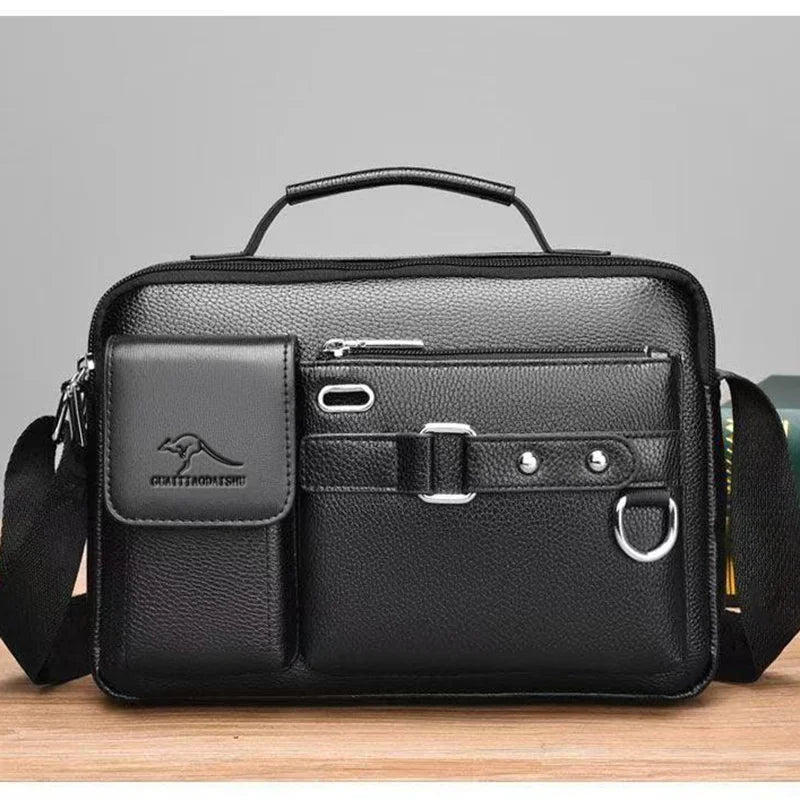 Men's Retro Messenger Bag with Waterproof Design, Large Capacity