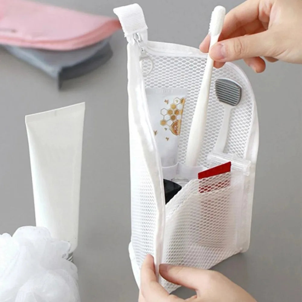 EVA Mesh Travel Toiletry Bag Stand‑up Cosmetic Organizer Bag Portable