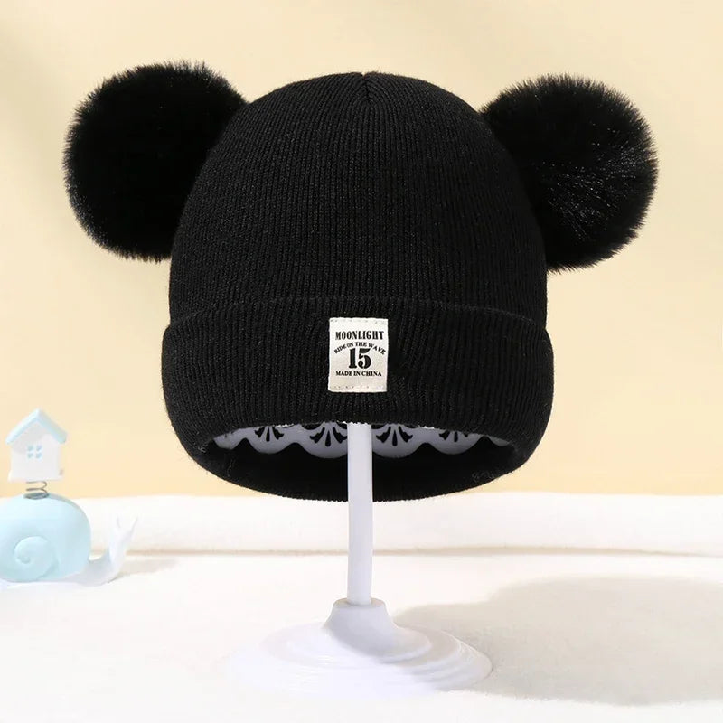 Children's Caps Baby Wool Hat Children's Thick Hats Warm Earmuff