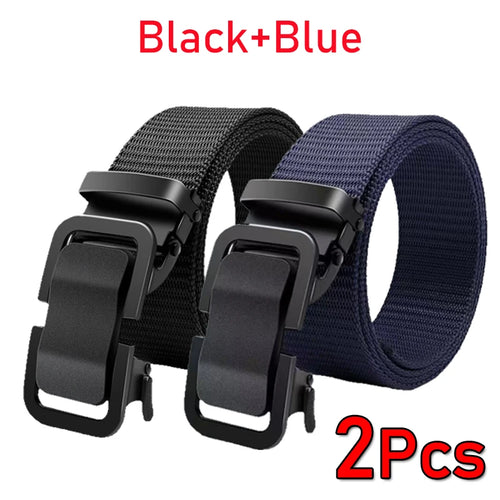 Men's Belt Tactical Full Metal Automatic Buckle Waist Belt Nylon